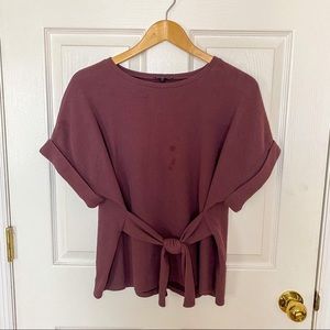 Express Mauve Knotted Front Blouse